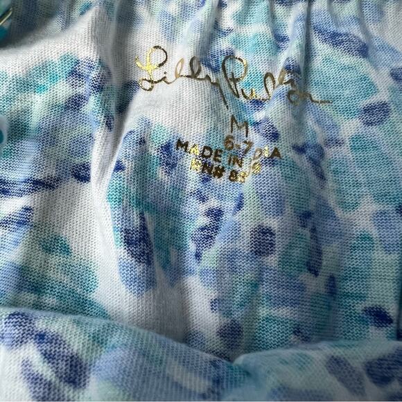 Lilly Pulitzer Girls Jaycee romper in turquoise oasis shell me you love me - Picture 5 of 5